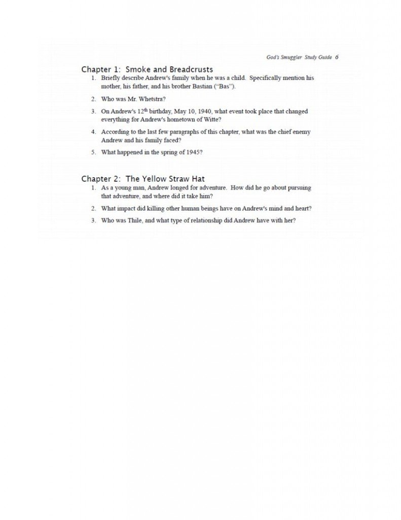Excerpt from God's Smuggler Study Guide