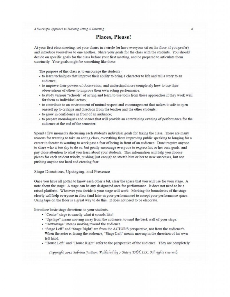 Acting 3 Excerpt from Teaching Acting and Directing