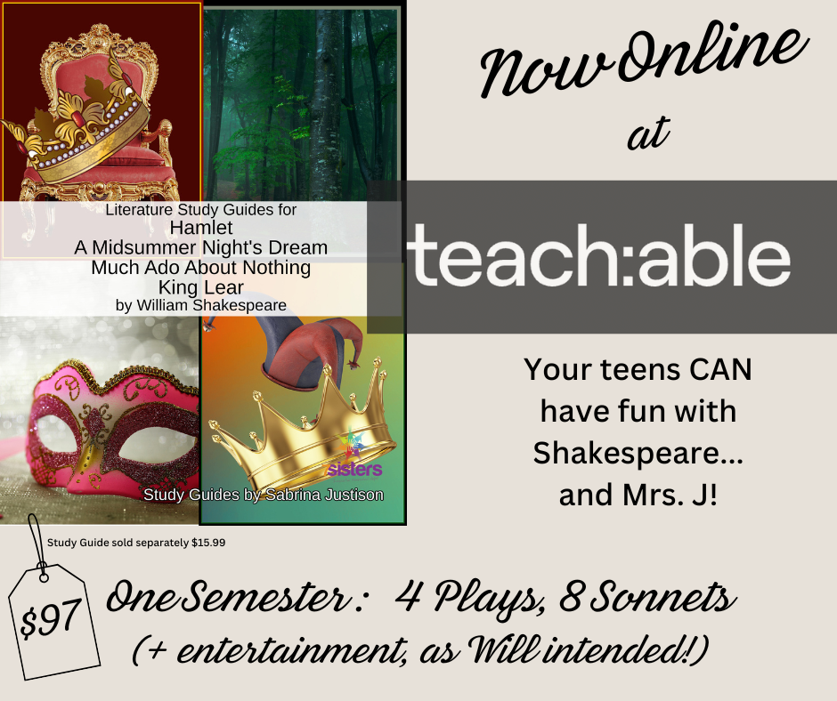 Self-Paced Online Course: Shakespeare for One High School Semester is Learning That is FUN!!